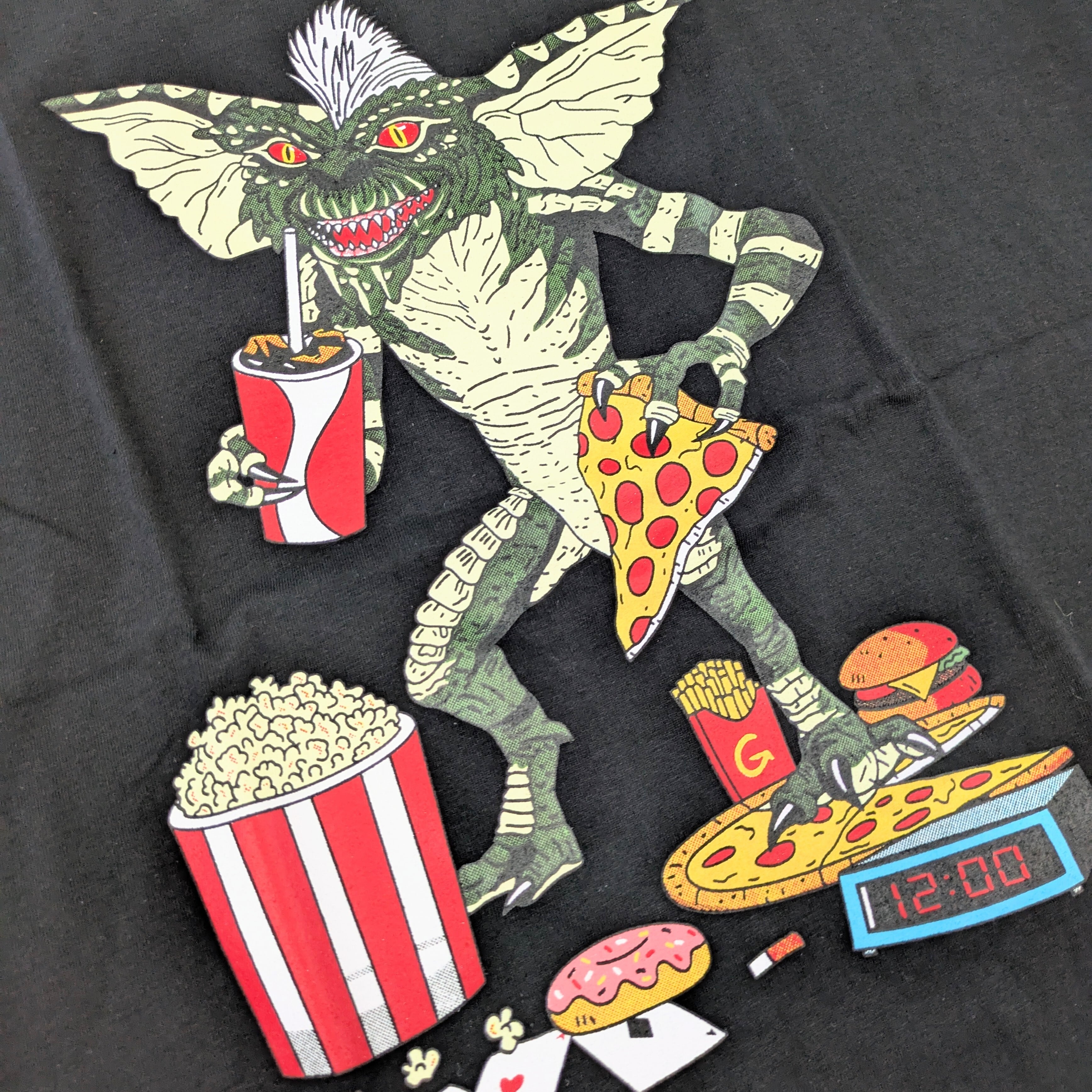 ♧【  グレムリン（Gremlins）ストライプ 】Tシャツ  ピザ pizza〚アメリカン雑貨 アメトイ〛