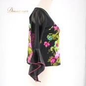 社交ダンス 衣装 スタンダード トップス レッスンウェア 練習着 SICO-PON 黒 ブラック系 グリーン系 ピンク系 緑 イエロー系 黄色 花柄 練習用 ダンスウェア 花柄トップス おしゃれ フェミニン 伸縮性 レディース かわいい デザイン トレンド 人気 スポーツウェア カジュアル ショート丈 ブラックフラワー ピンクフラワー グリーンフラワー メッシュ袖 高品質 ポリエステル素材 おすすめ 楽な着心地 パーティー用