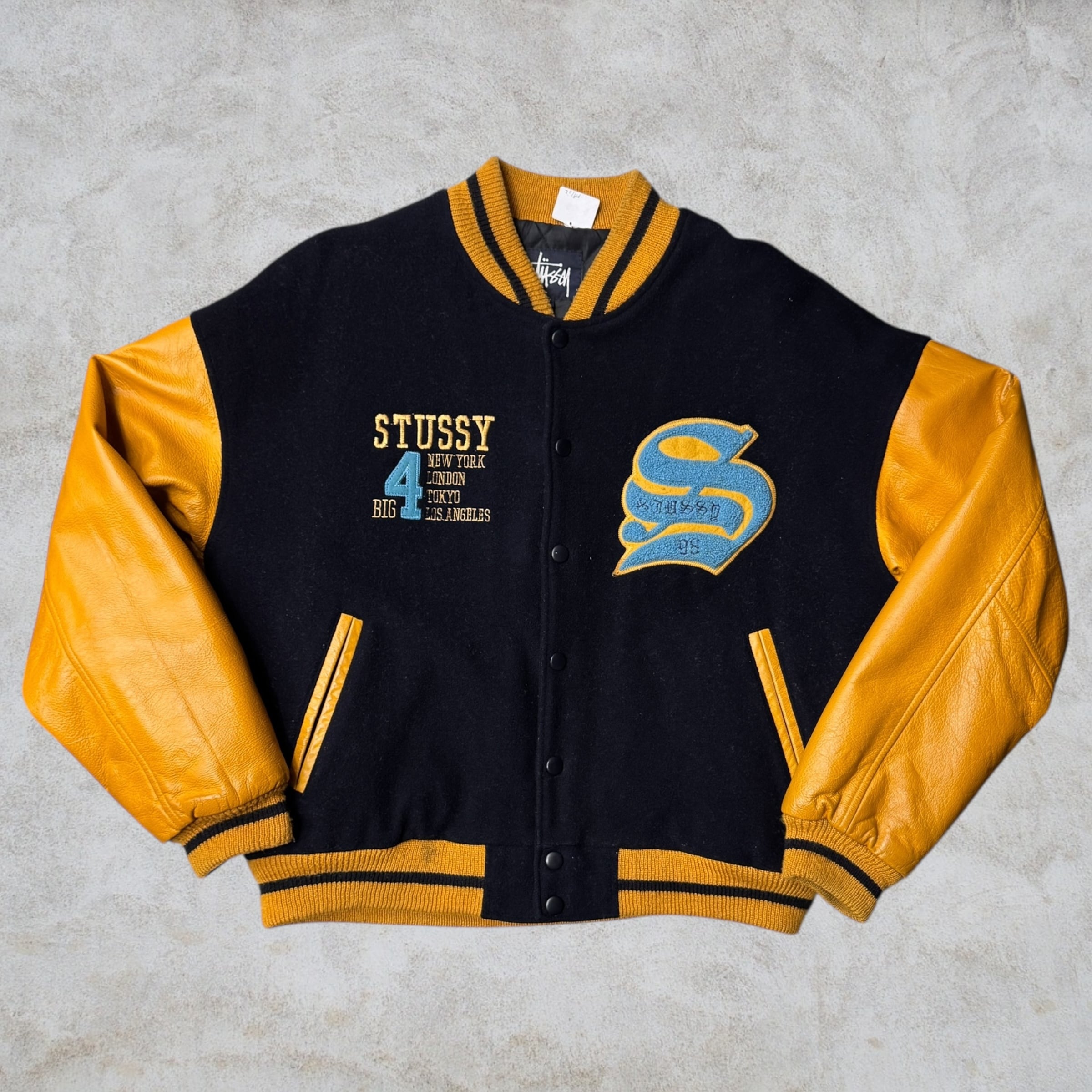 Special!!】90's old stussy Varsity Jacket “BIG 4” “スタジャン