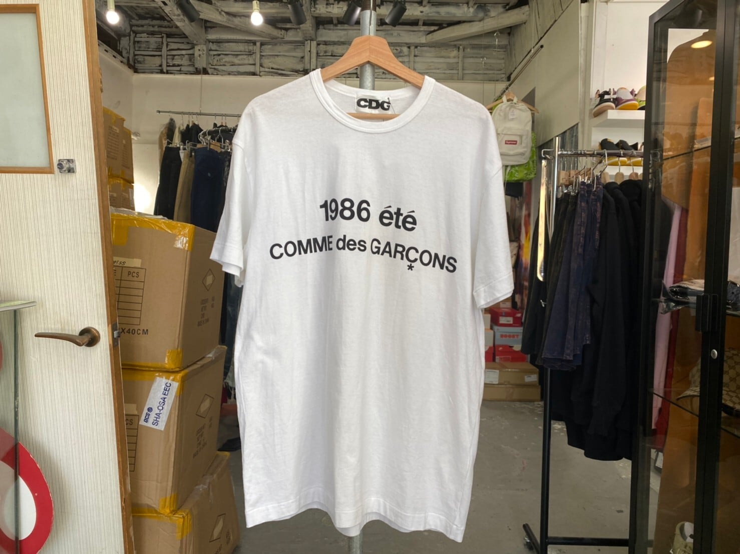 COMME des GARCONS CDG 1986 ETE SS TEE XXL WHITE SZ-T028 78510  