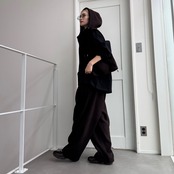 Wzipフリースフーディーvest/ブラウン