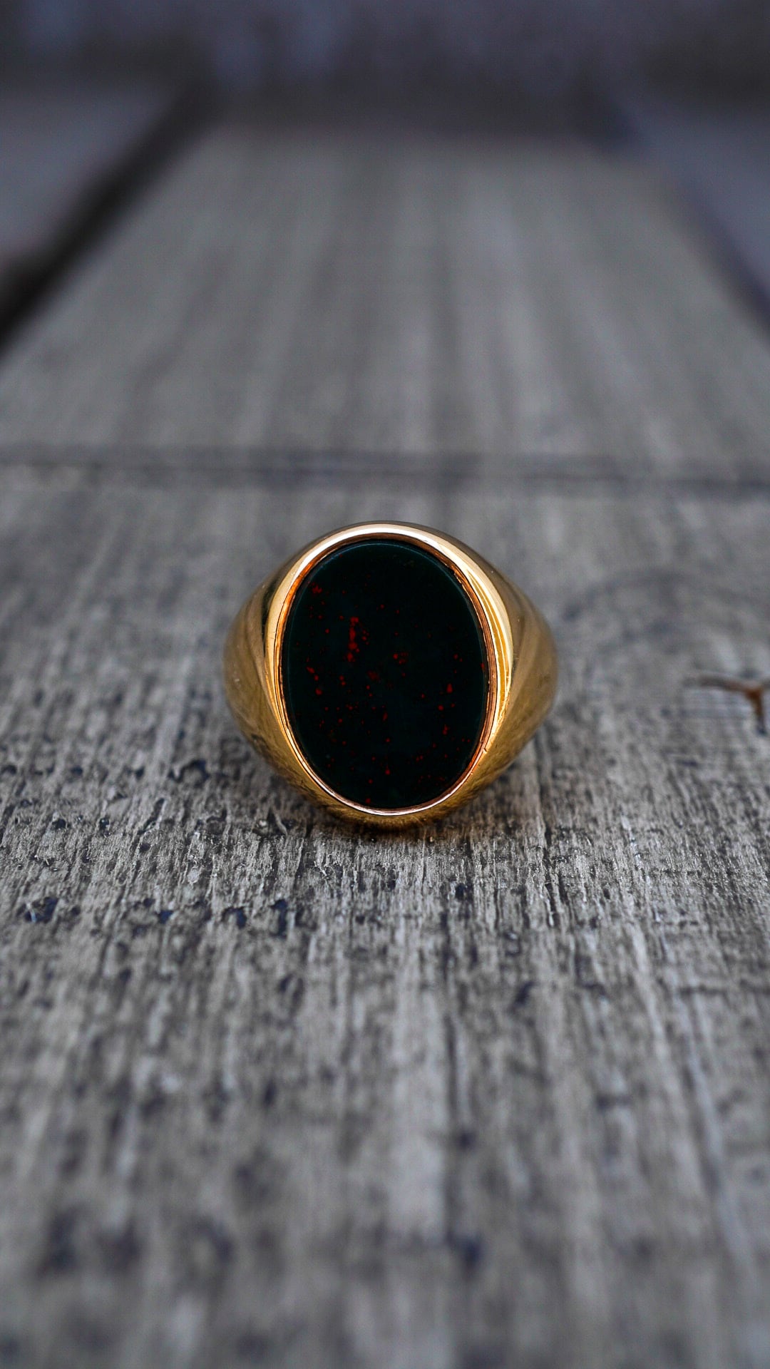 1969】U.K. VINTAGE 9ct イエロー ゴールド シグネット リング 《9金  