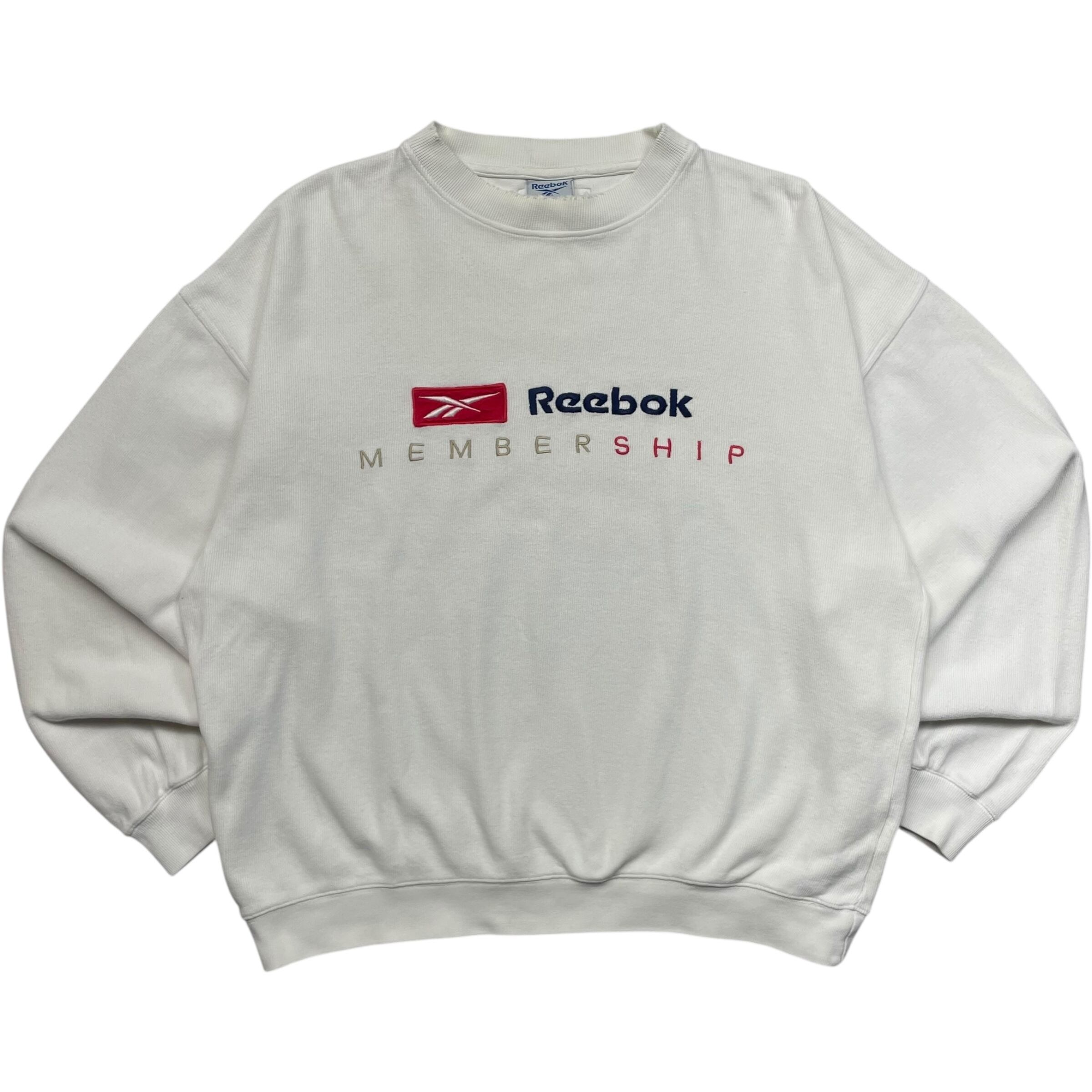 《XL》Reebokリーボック スウェット ホワイト 刺繍ロゴ no.9595