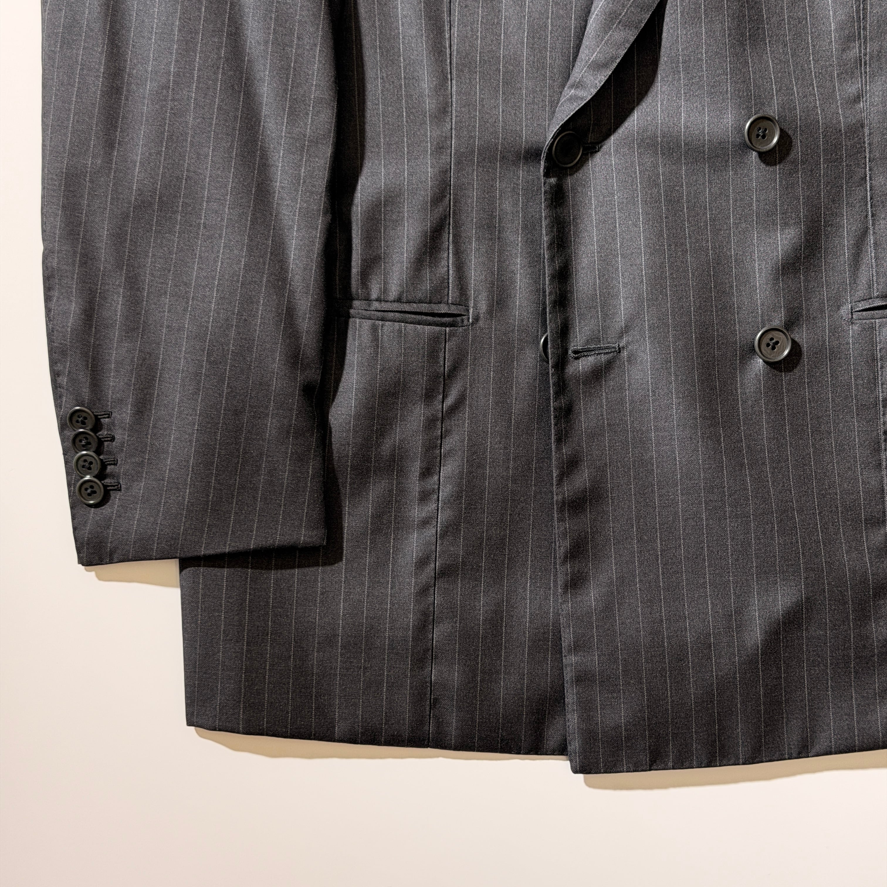 Sartoria Solito Double-Breasted Suit Wool Gray 50 | ASSET VINTAGE