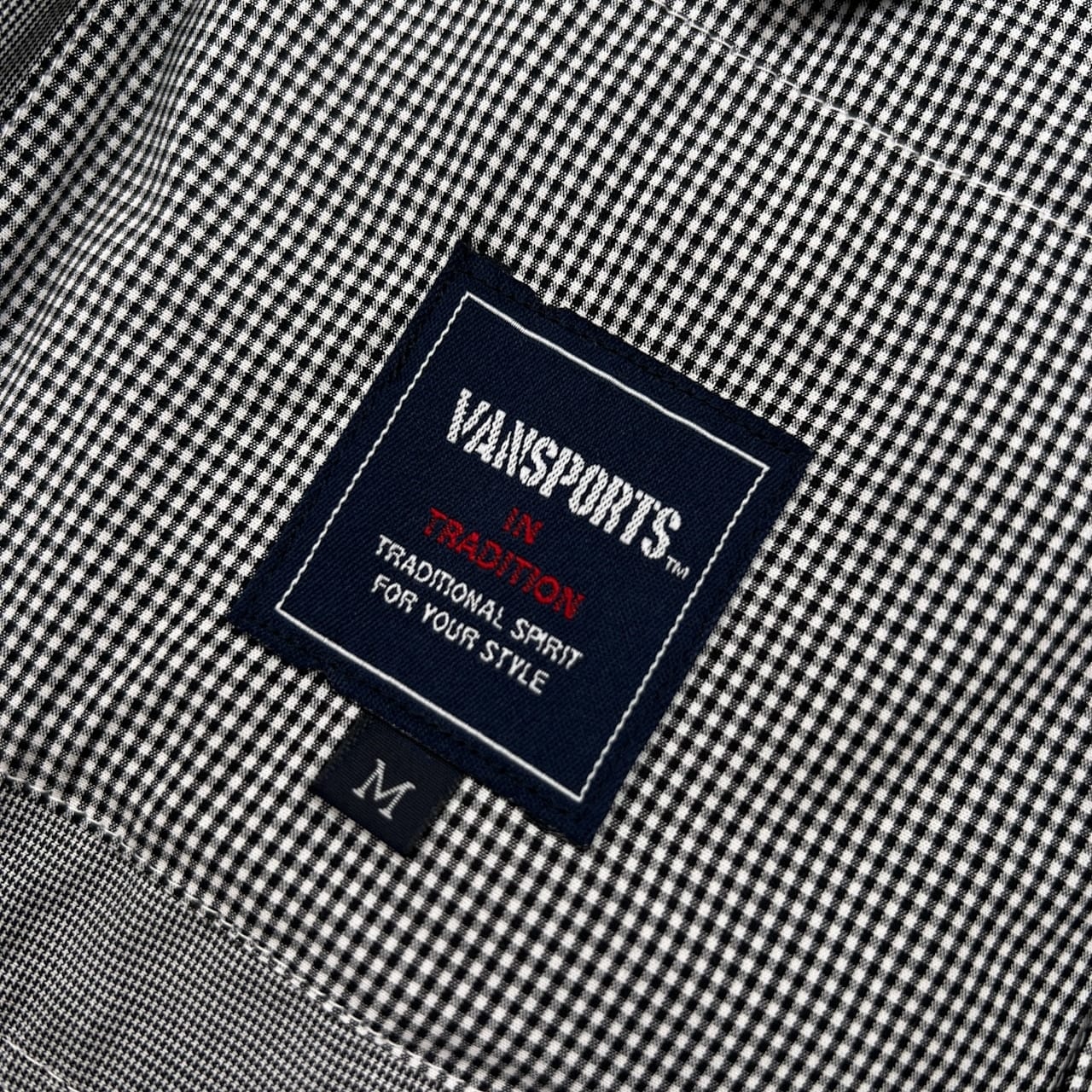 VAN SPORTS ヴァン スポーツ ギンガムチェック 3B テーラードジャケット サイズ M /メンズ/コットン/ホワイト×ブラック