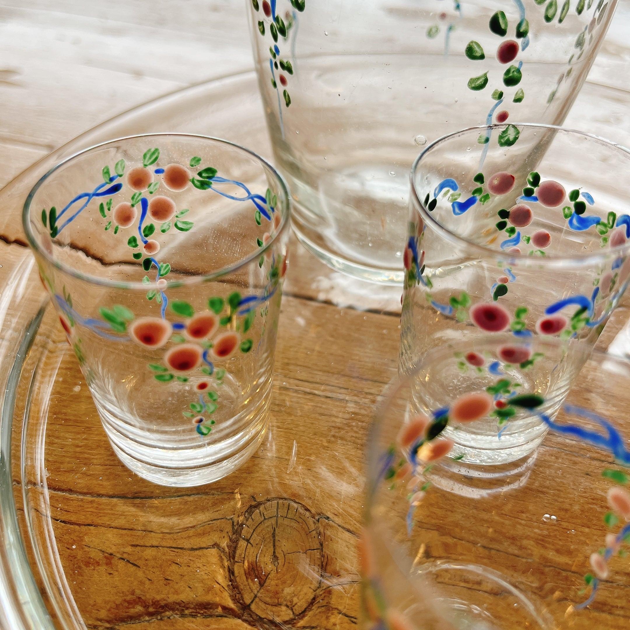 エナメル手描きの花柄が可愛いリキュールグラスSET | gc.brocante