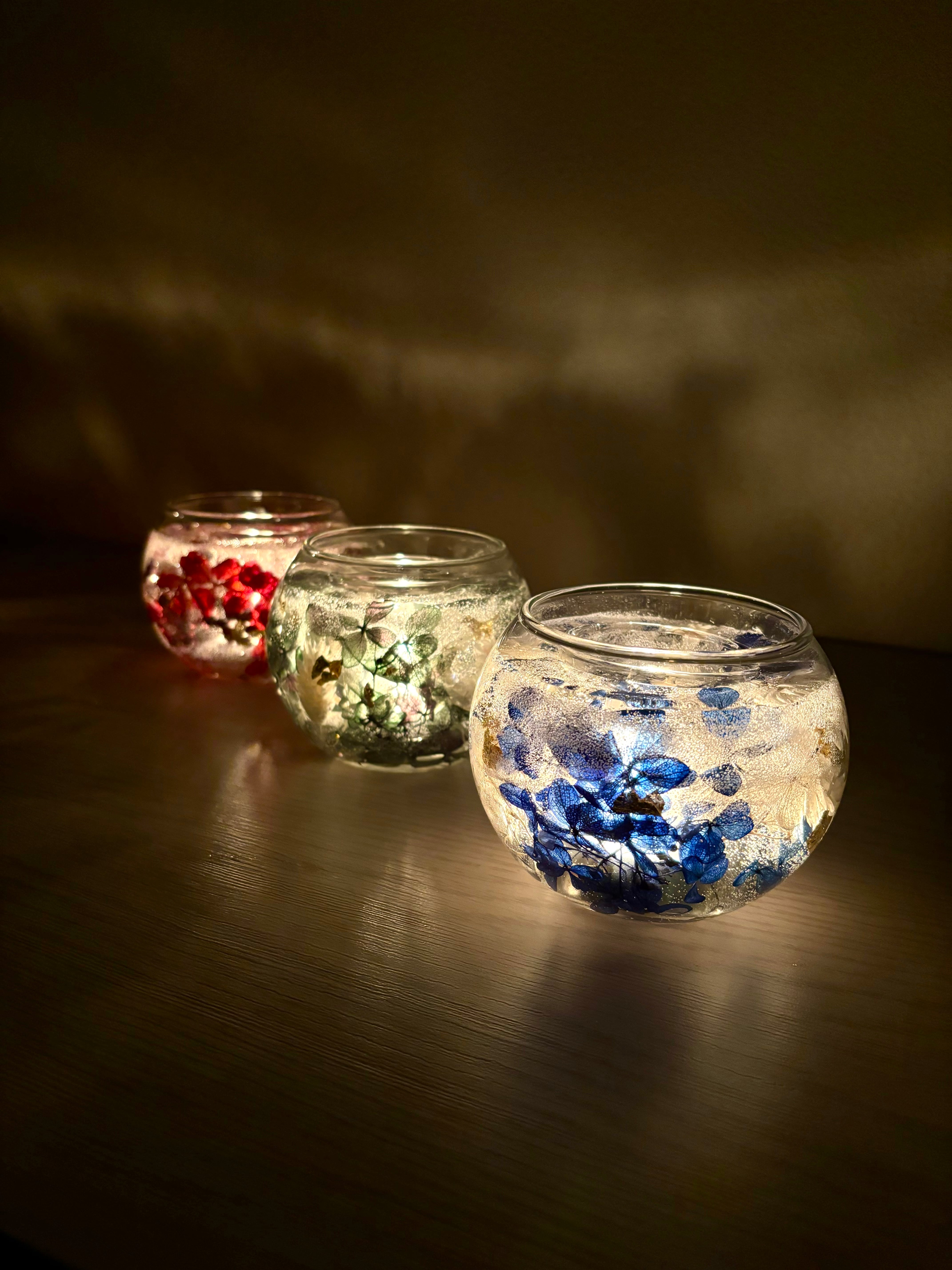 ピンクガラスキャンドルホルダー チューリップ ヴィンテージ フラワー