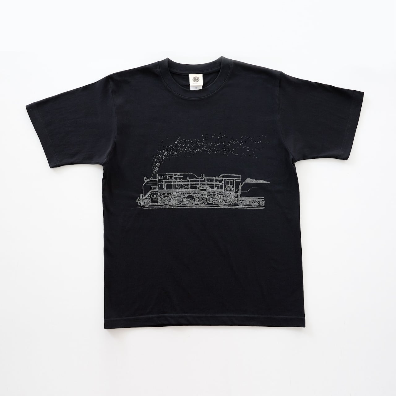 鉄道Tシャツ|D51 91 ナメクジ(Black × Silver) ブラック × シルバーラメ(キラキラ) 鉄道グッズ 黒 銀 蒸気機関車 デゴイチ SL Steam locomotive T-shirt