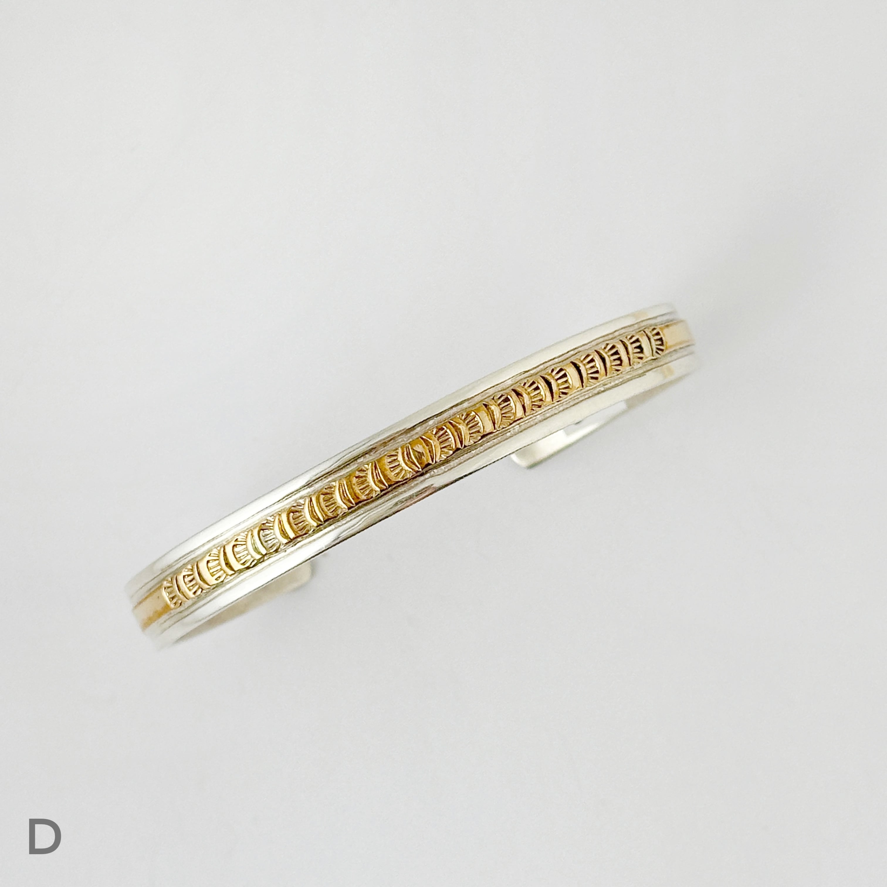 Indian Jewelry 》Silver x Gold Coating 6mm幅 コンビ スタンプワーク