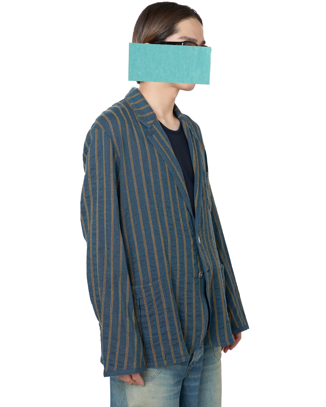 m's braque "TRIMMED JACKET〔BLUE STRIPE〕"