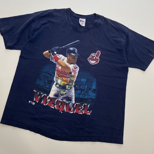 -VINTAGE- USA製 CLEVELAND INDIANS VIZQUEL T-SHIRTS -NAVY- [XXL]