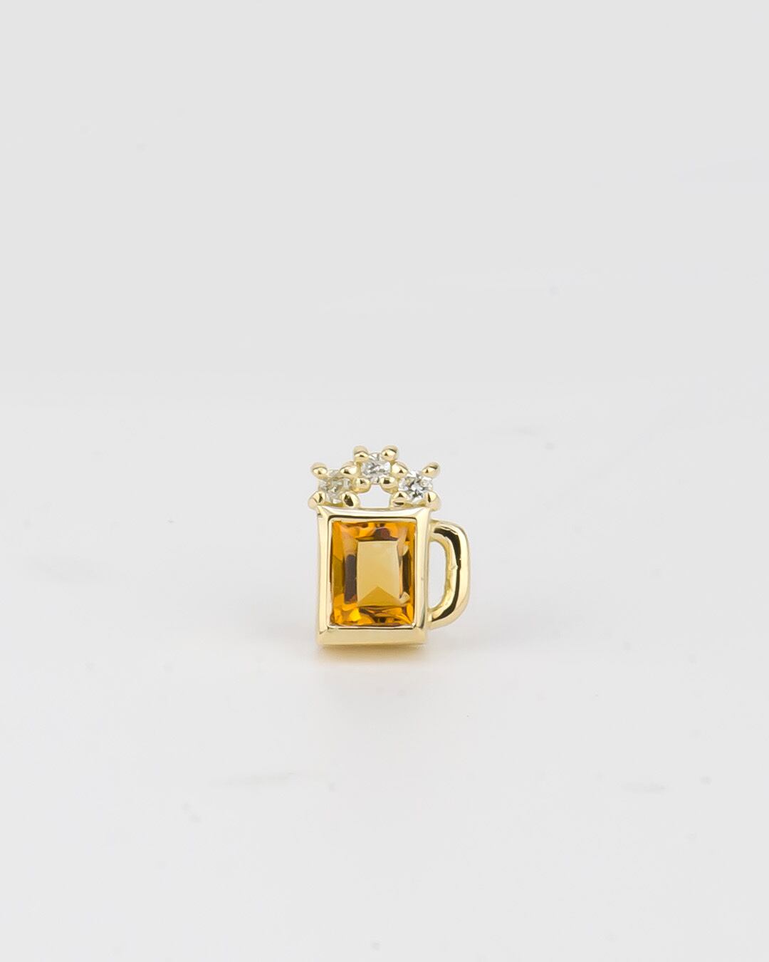 MIMI MILANO 18K ダイヤ シトリン ピアス フック 8ctイタリア MIMI