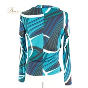 社交ダンス 衣装 トップス ブラウス グリーン系 チャコットロイヤルダンス Chacott ROYAL DANCE 日本製 練習 レッスン 伸縮 ストレッチ 緑 黒 青 長袖 上品 かわいい 落ち着いた色 パーティー イベント ブラック系 ブルー系