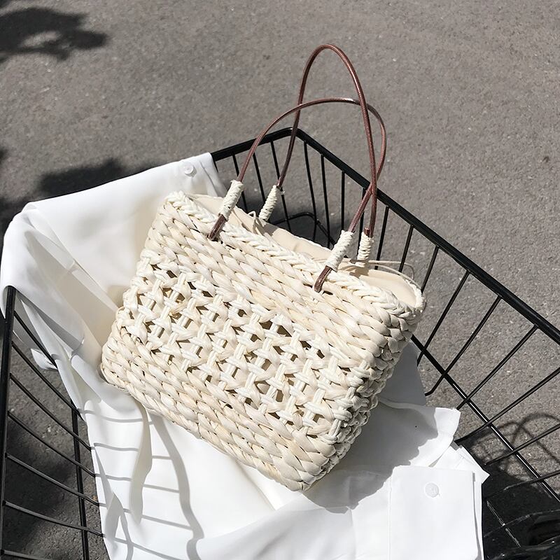 スモールバッグレディースバッグ2020人気の新しいタイドネットレッドファッションカジュアルショルダーバッグ夏の野生の織りバケットバッグ Tiancai_Wing_Bag5216076