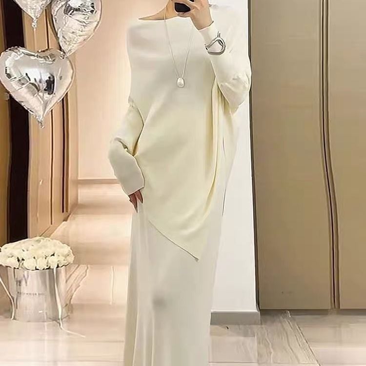 【set】イレギュラーニットセーター×スカートセット M18092