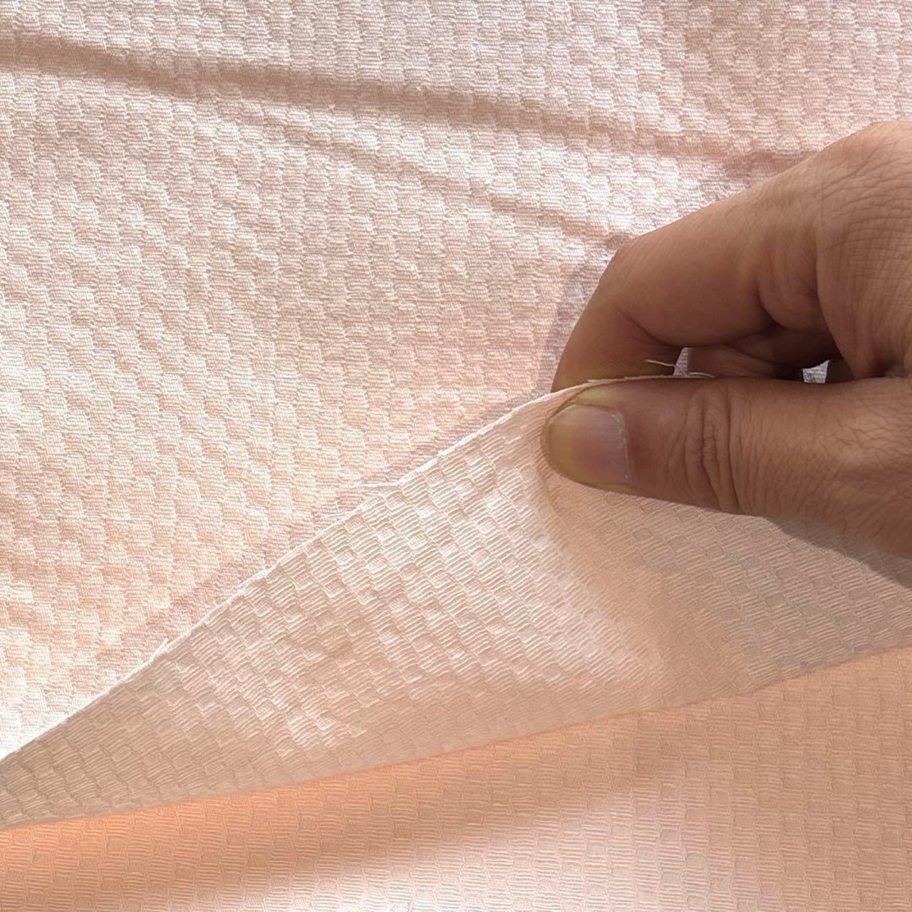 ★NO098◆3m◆綿100%ジャガード生地◆薄桜色