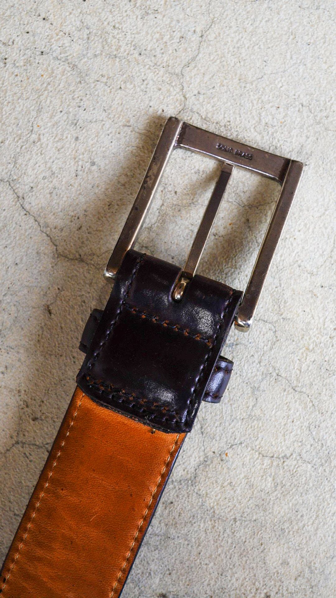 USED】ALDEN オールデン シェルコードバン ドレス ベルト《ブラウン 茶  