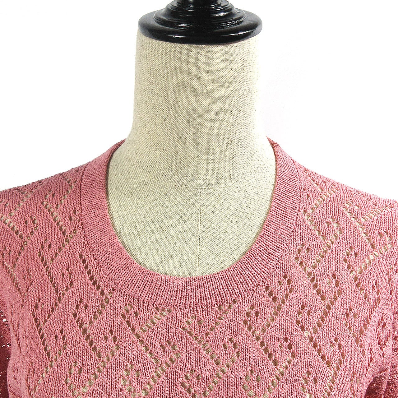 582 pink lace tops / ピンク レース トップス / レース編み / サマー