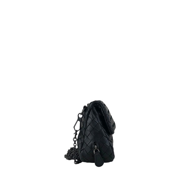 Bottega Veneta ボッテガ・ヴェネタ ショルダーバッグ ブラック イントレチャート レザー チェーン vintage ヴィンテージ オールド 37ps5x