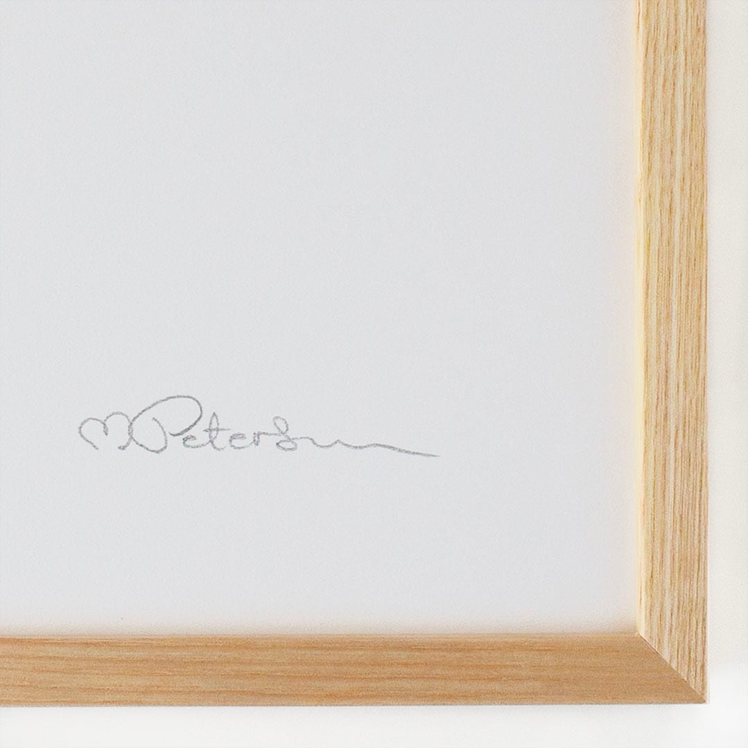 Monika Petersen Lino Print ポスター Olive Branch フレームセット