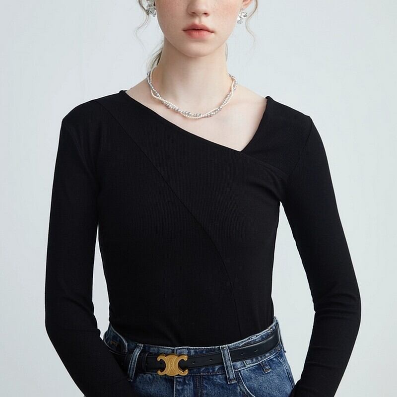 Design neck slim tops