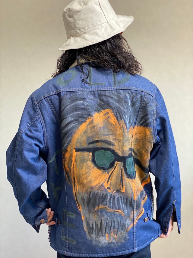 【BIG FACE】Sears Roebucks painted denim jacket XL