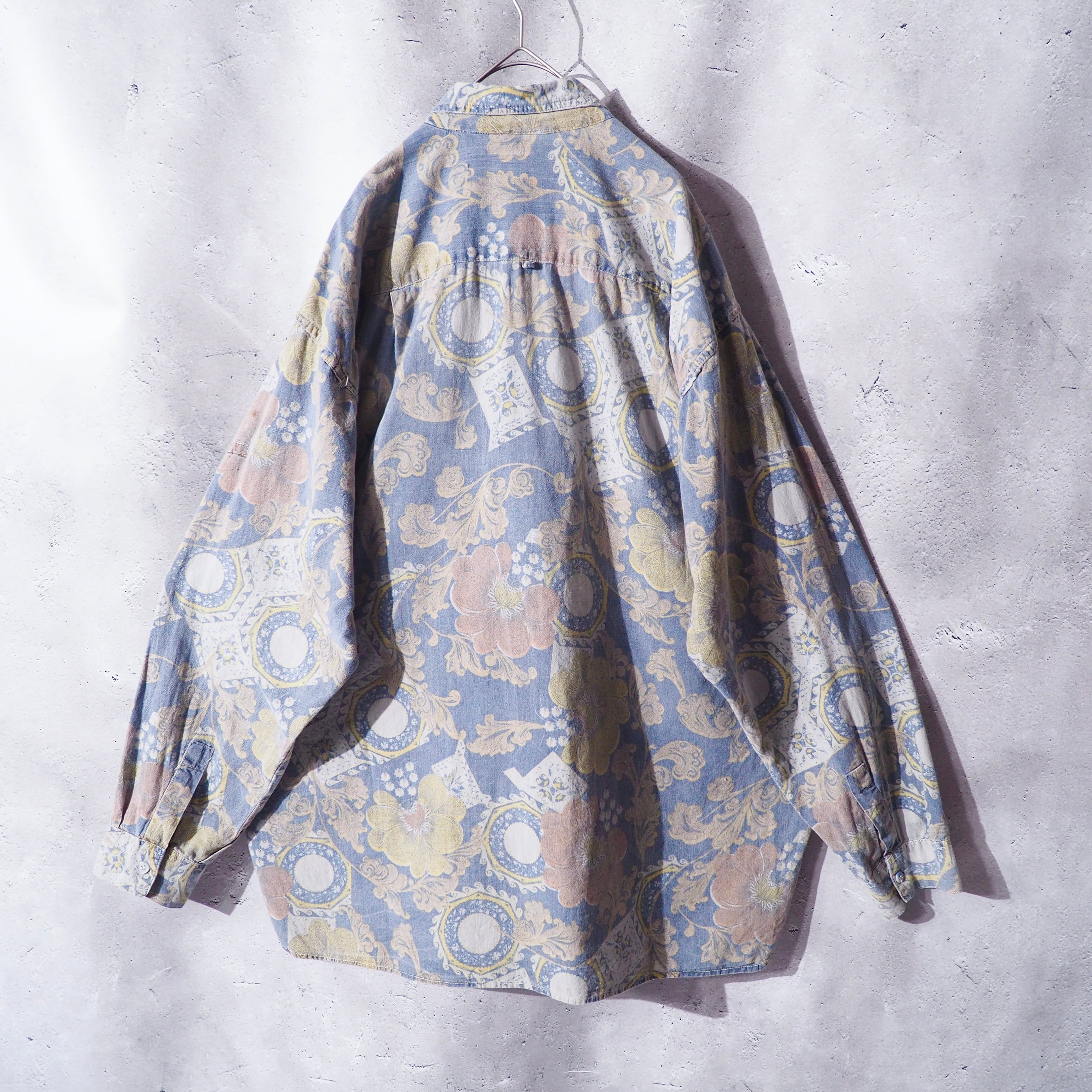 1980s ” 蜃気楼 - Mirage ” Beautiful luxury pattern vintage loose shirt