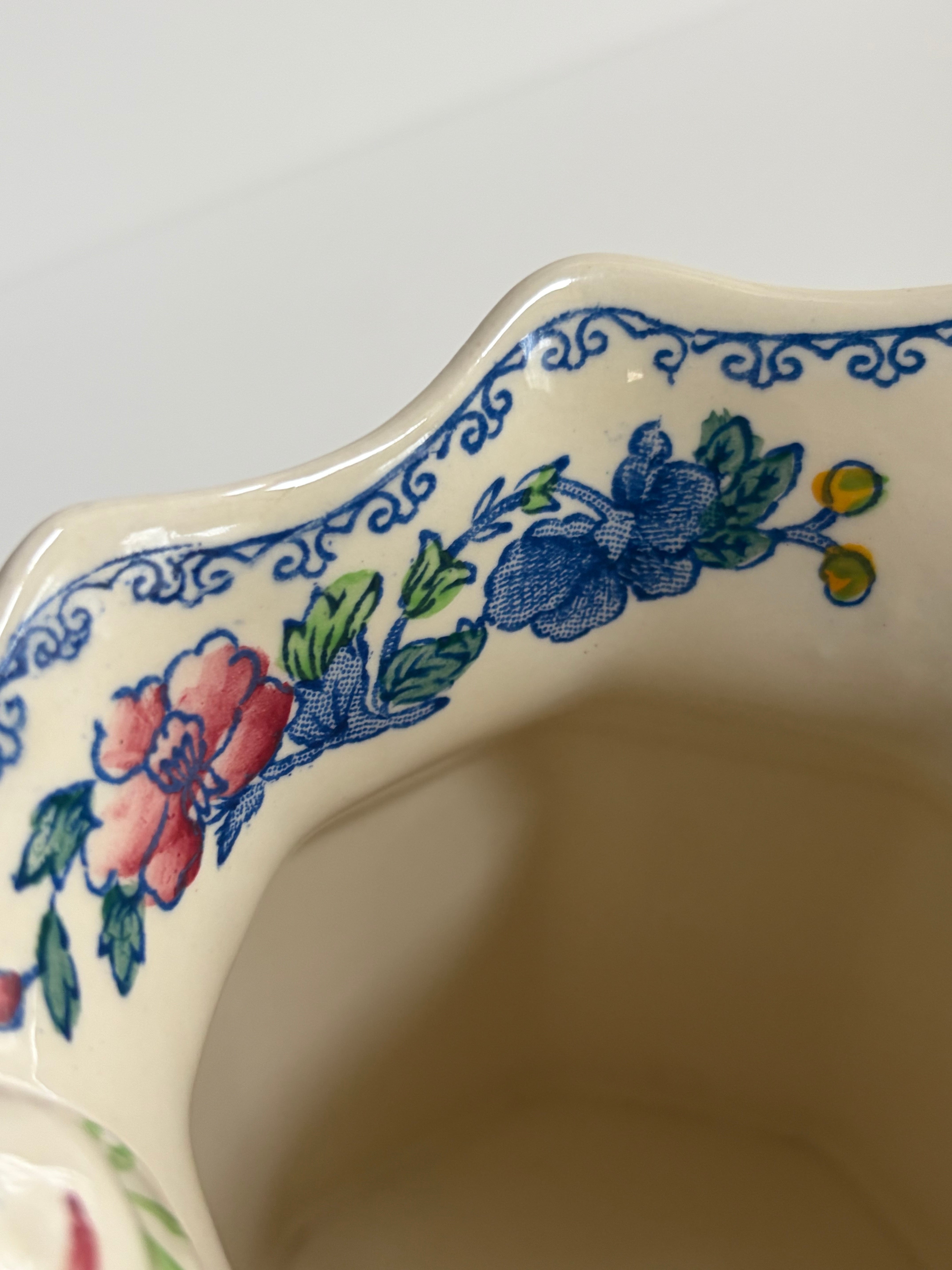 英国製 アンティークシャトレーンパース 刻印 メイソンズ Regency（リージェンシー）ウォータージャグ（華やかな花鳥