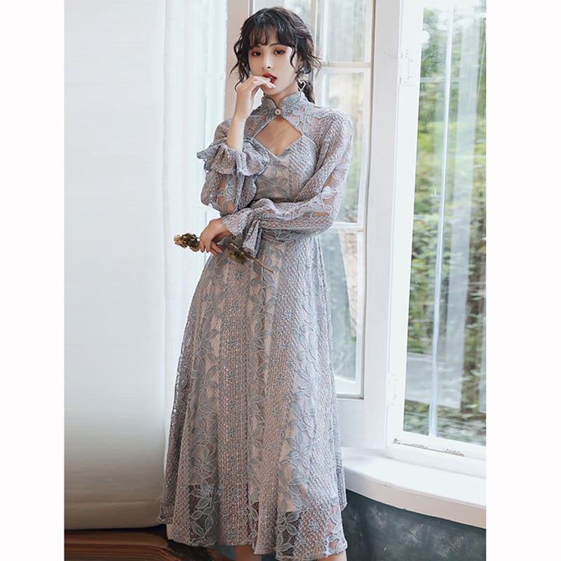 奥蓮妮シリーズ レースワンピース 成人式ドレス セクシー チャイナ風ワンピース 女性らしい 気質アップ Elegant 奥蓮妮シリーズ レースワンピース 成人式ドレス セクシー チャイナ風ワンピース 女性らしい 気質アップ Elegant