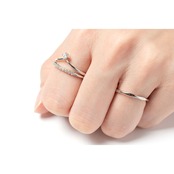 S925 MINI SQUARE ZIRCONIA RING SILVER