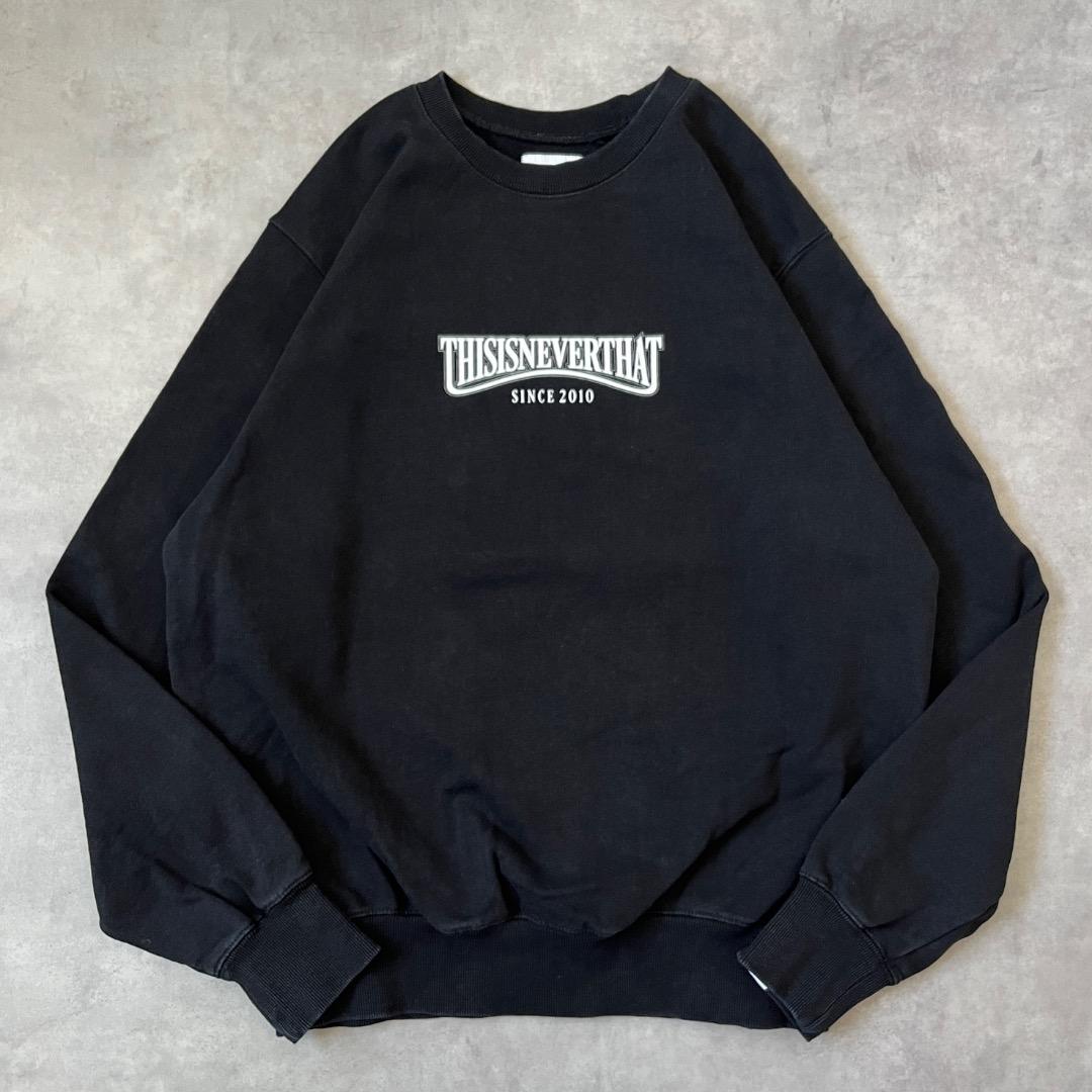 ディスイズネバーザット ネバザ スウェット 古着 ロゴ M 黒 白 17949