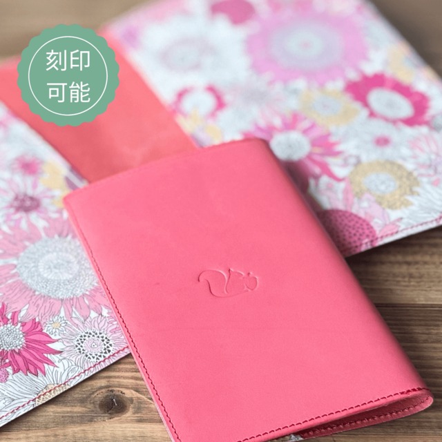 ブックカバー おしゃれ かわいい フリーサイズ 手帳カバー 革 文庫本 新書 B6判 46判 A5判 ローズピンク リバティ ギフト
