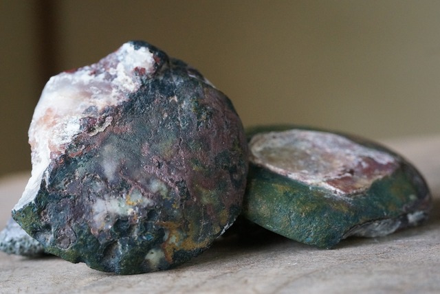 モロッコ産アゲート ペア Moroccan Green-skin Agate ②