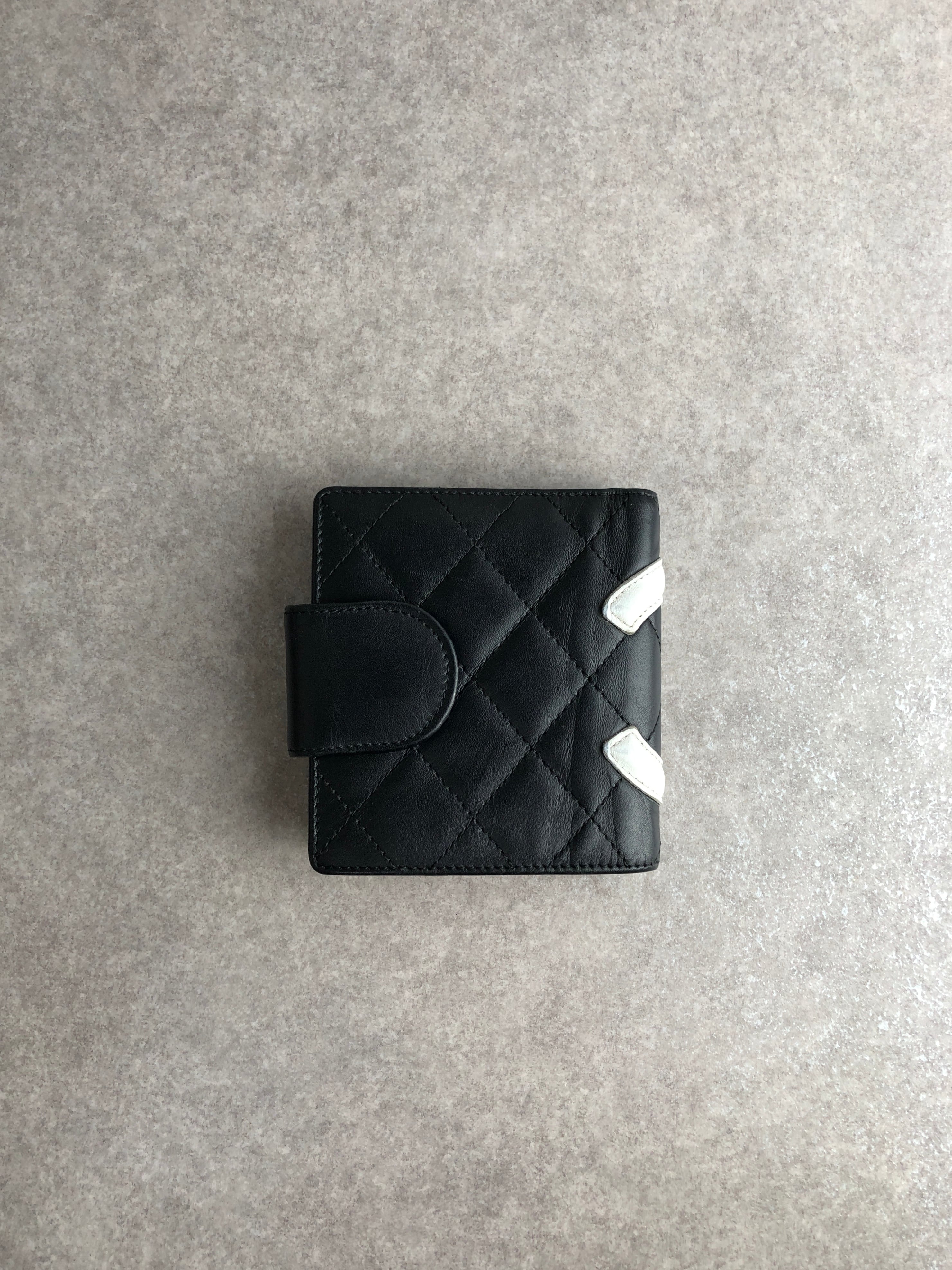 CHANEL シャネル カンボンライン 財布 ブラック ココマーク レザー 二