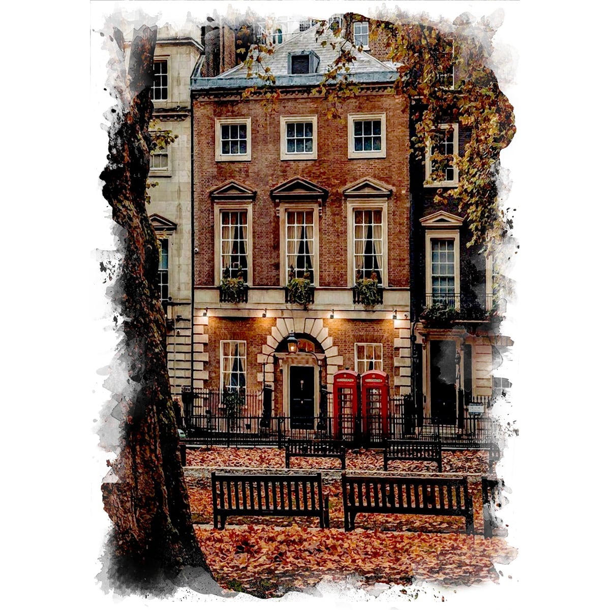 絵画 イギリス 風景画(街並み) ロンドン 秋のバークレー 絵画 イギリス 風景画(街並み) ロンドン 秋のバークレー