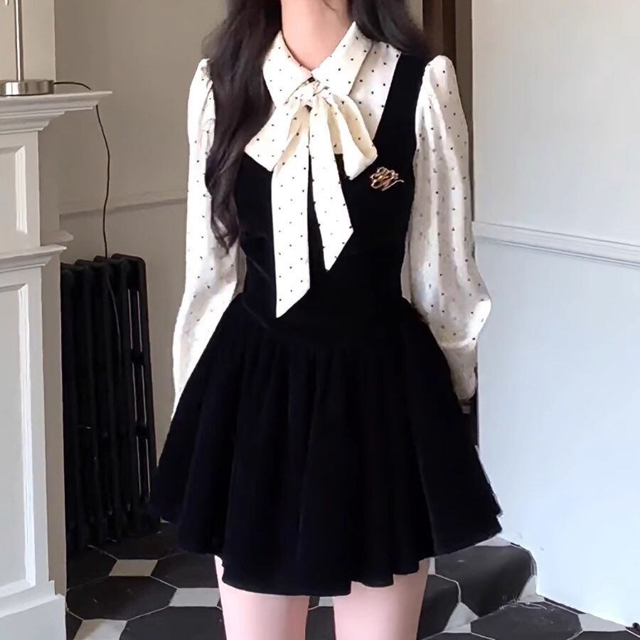 bow.a OTONA JUMPER SKIRT（フェイクレイヤード ワンピース