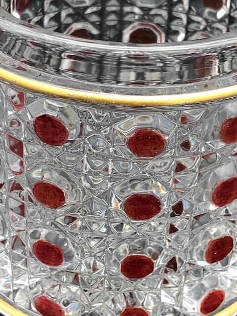 オールド バカラ ディアマン ピエーリー 大鉢 ボウル　赤硝子　19世紀 オールド バカラ ディアマン ピエーリー 大鉢 ボウル 赤硝子 19