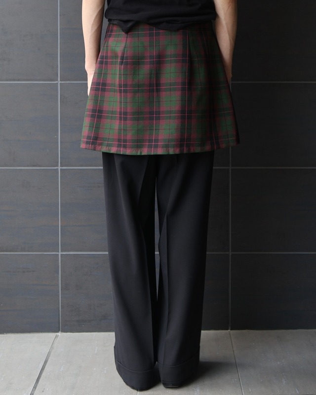Checked wrap skirt