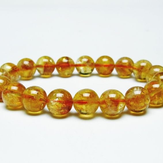 シトリンクォーツ ブレスレット 虹入り 10mm シトリン ブレス 一点物 メール便可 [M便 1/10] 111-46166