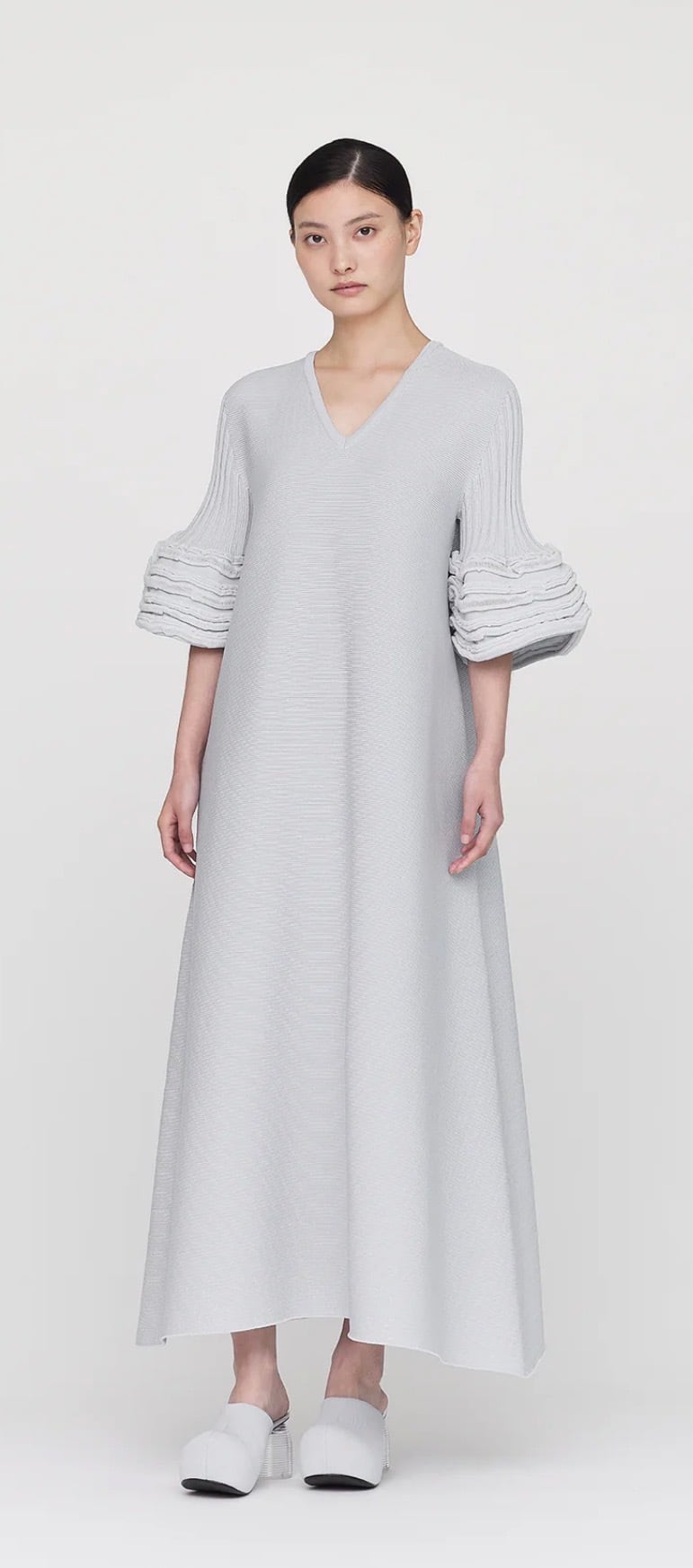 CFCL】POTTERY SWELL GLITTER SHORT BELL SLEEVE FLARE DRESS