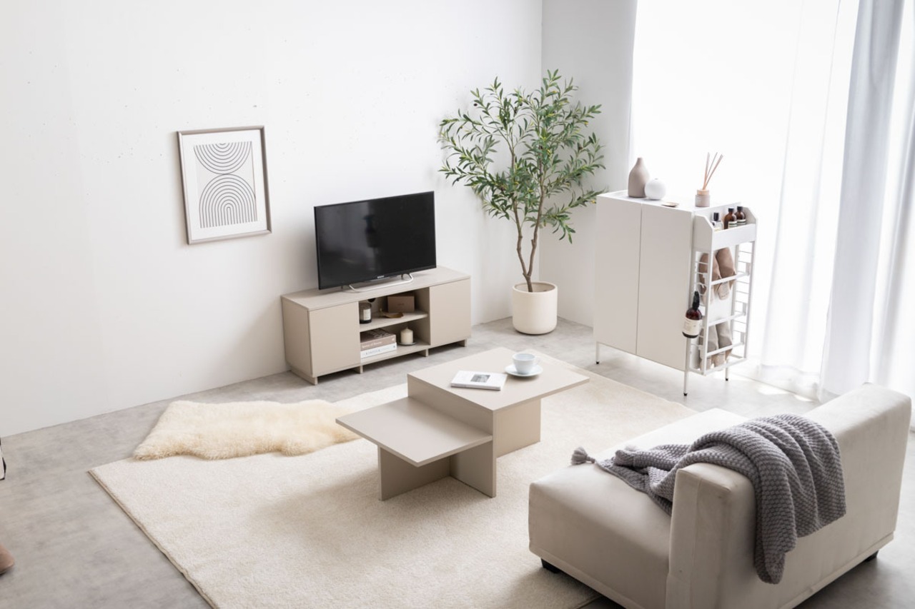 【幅70cm】Xue ラック付きキャビネット