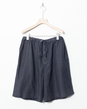 baggy silhouette all linen easy short trousers