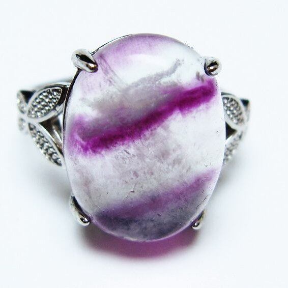 フローライト リング 蛍石 指輪 フリーサイズ 16号 一点物 メール便可 [M便 1/20] 115-7097