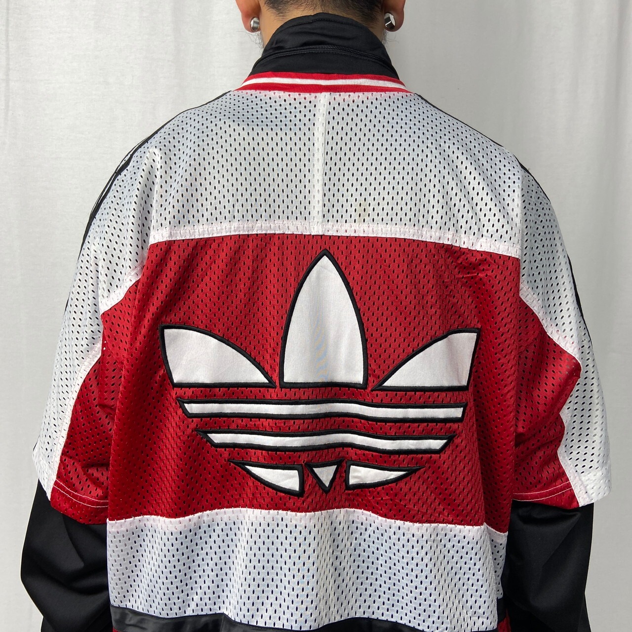 90年代 adidas アディダス ドッキング フェイクレイヤード メッシュ 