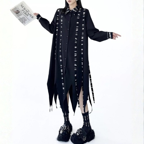 Irregular line long one piece C1624