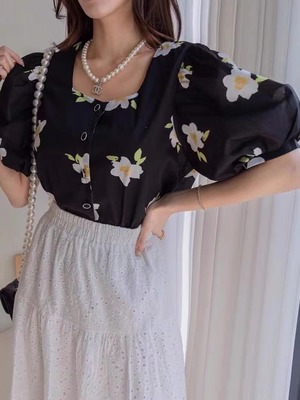 大花柄ブラウス　AJ22008-6808