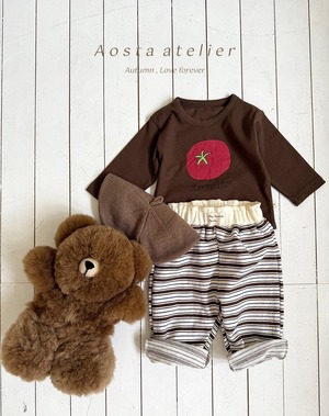 【Aosta】Favoriteスウェットパンツ マルチボーダー 70~110cm