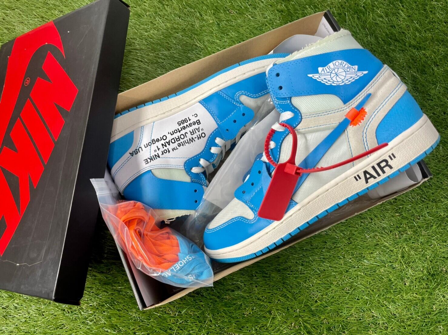 NIKE × OFF-WHITE AIR JORDAN 1 RETRO HIGH NRG UNC 27.5cm AQ0818-148 