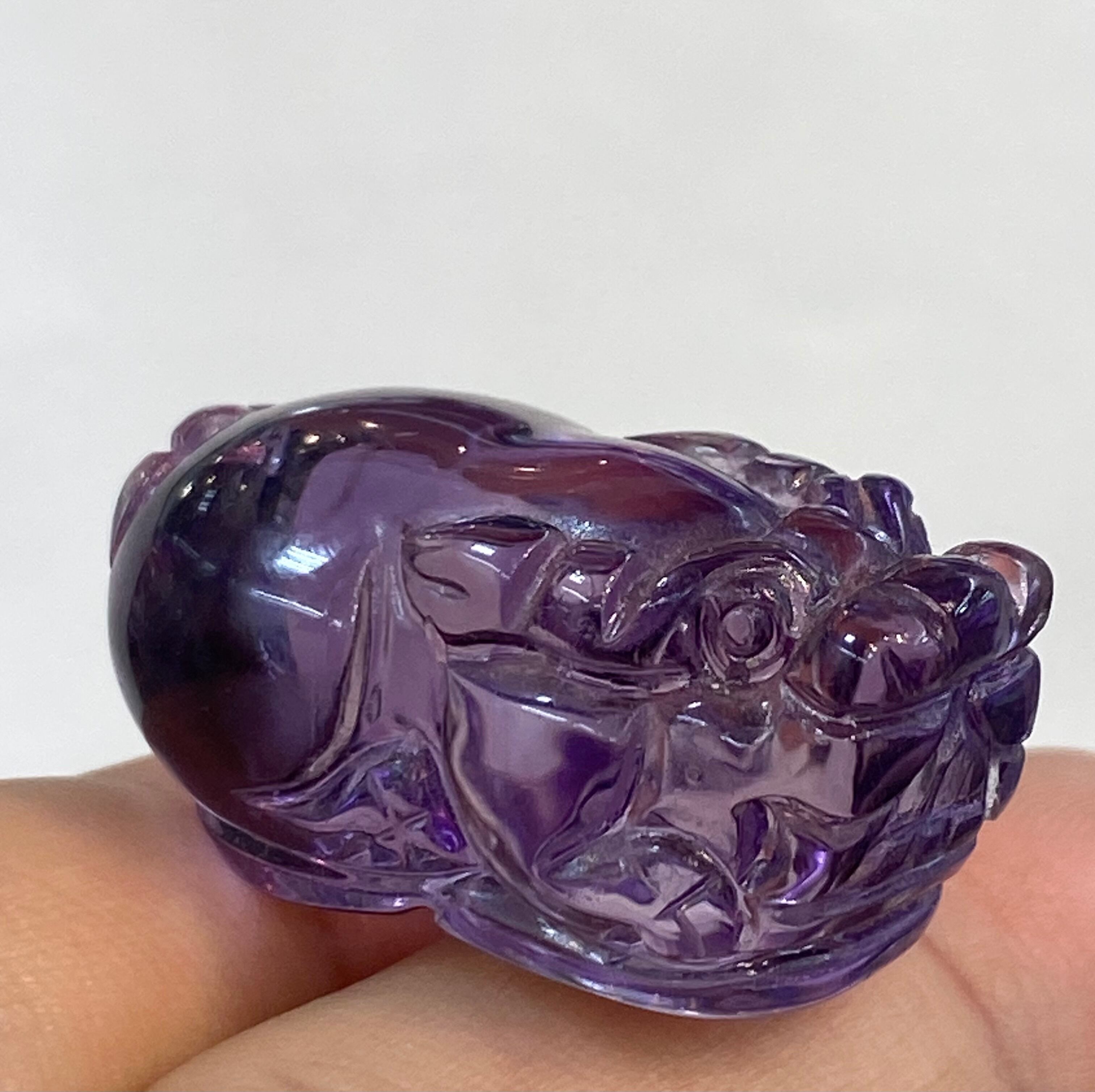 厳選 ナミビア産 宝石質 アメトリン アメジスト貔貅 ヒキュウ 透明度