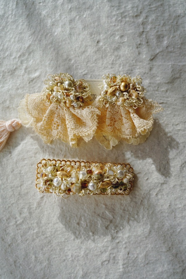 〔SET 販売〕ピアス▫︎耳飾り×ヘアクリップ